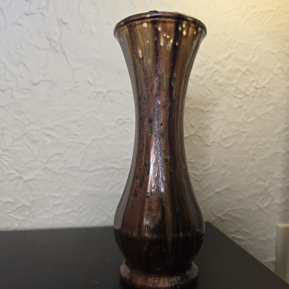 HANDCRAFTED Upcycled Glass Vase HANDPAINTED Abstract Tabletop Art Decor - Picture 5 of 17